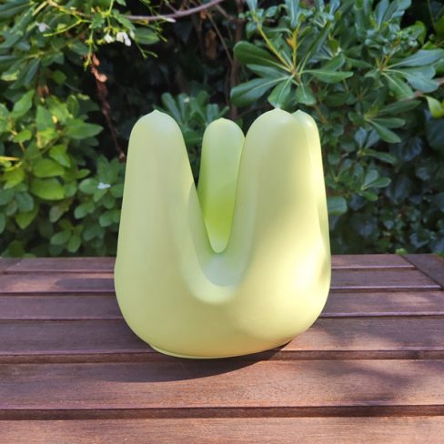 Lime dip moulded plastic bowl.