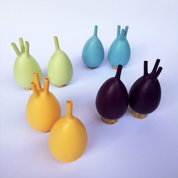 Colourful Salt & Pepper sets made of plastic and cork